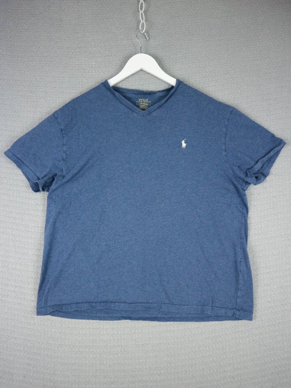 Polo Ralph Lauren Blue V Neck Cotton Shirt Mens Large